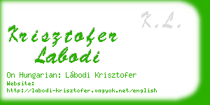 krisztofer labodi business card